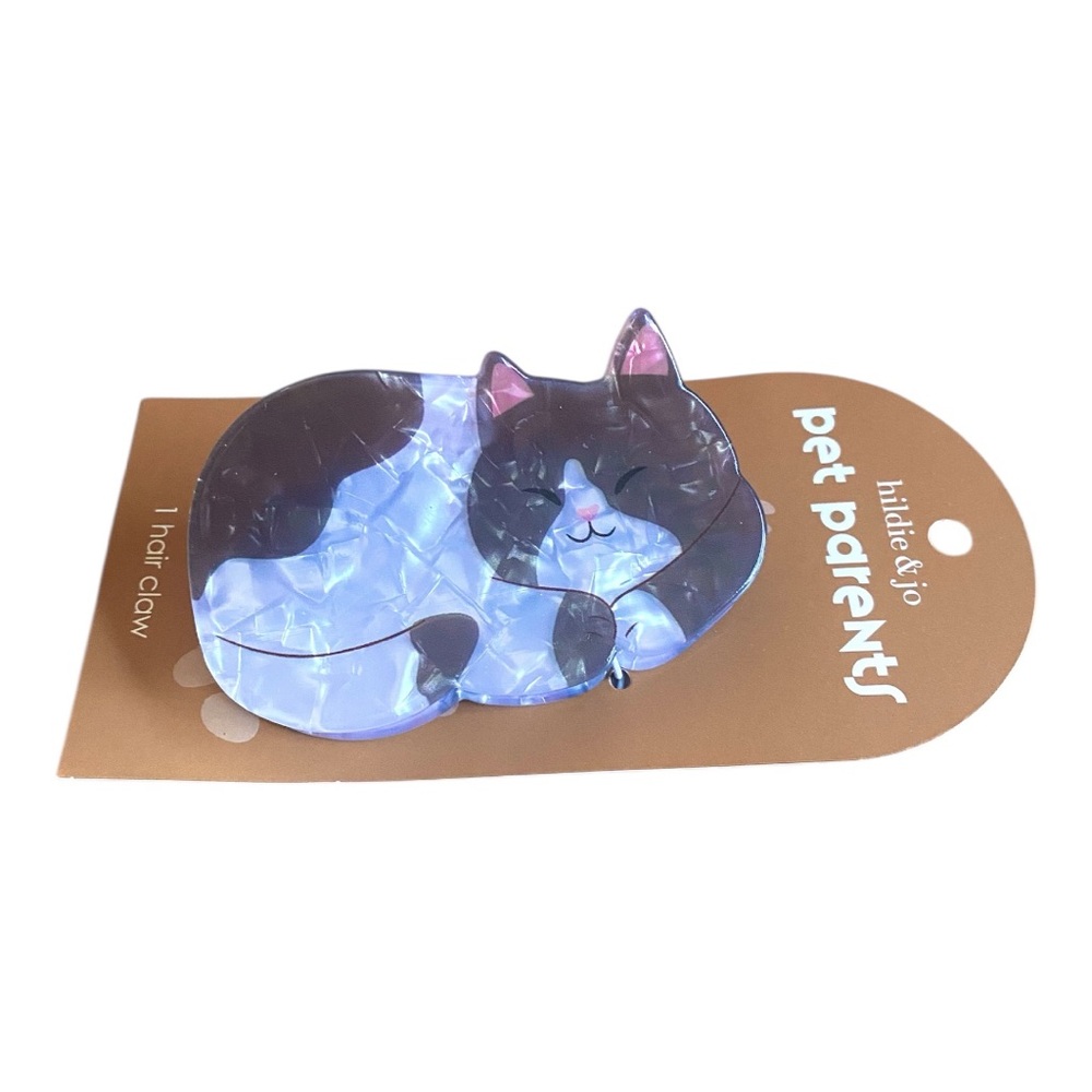 LAST ONE! Hildie & Jo Black and White Cat Hair Claw Clip - Picture 2 of 2
